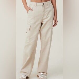 Cotton On BeigeTrousers Relaxed Fit Straight Leg